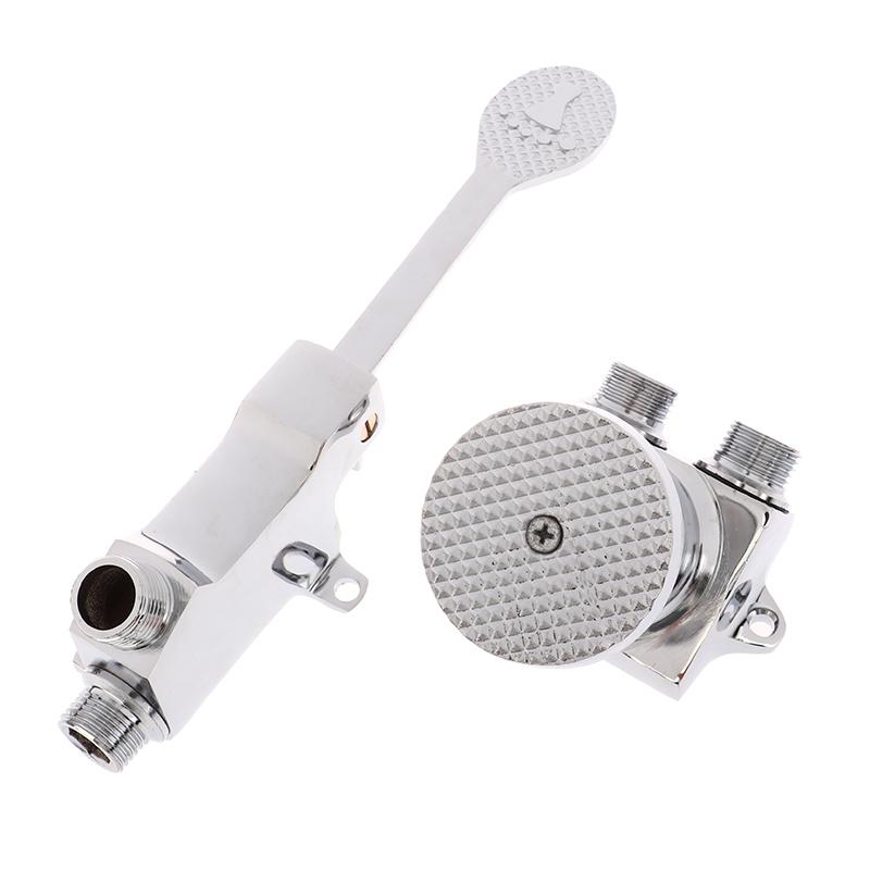 1 Stück Kupfer Wasserhahn Becken Bodenmontage Einzelnes Fußpedal Krankenhaus Medizinisches Labor Fußschalter Wasserhahn Küche Badezimmer Waschbecken