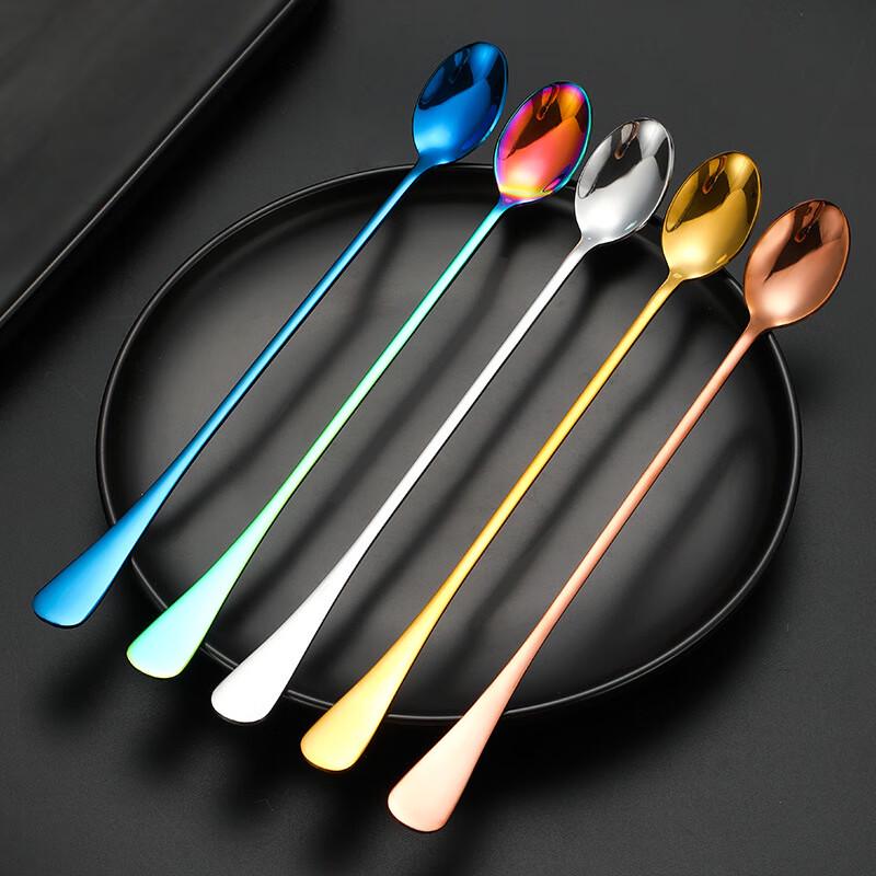 ZISIZ Stainless Steel Long Handle Stirring Spoon Set