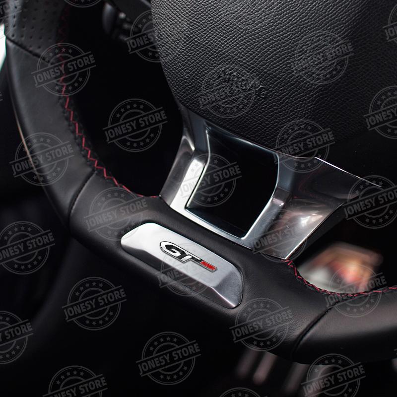 Auto Metal GT Emblem Decor 3D Steering Wheel Center Console Car Interior Sticker For n333 206 208 301 308 306 RCZ 2008 5008 333n