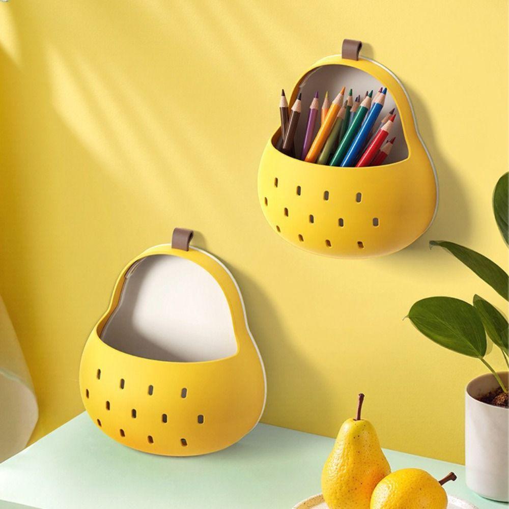 Drain Function Pear Storage Box Hollow Out Design Kitchen Tableware Drainer Drain Cart