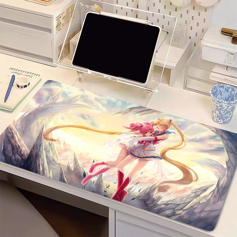 kawaii Mouse Pad Gamer Keyboard Desk Mouse Mat Laptop Rubber Tapis Souris SSailor Moons anime Gaming Accessories Large Mousepad