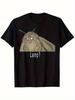 Lustiges Herren-T-Shirt mit Druck 'Mottentischlampe Witz' - 50% Baumwolle Lockere Passform Schwarzes T-Shirt mit 'Licht?""" Text """
