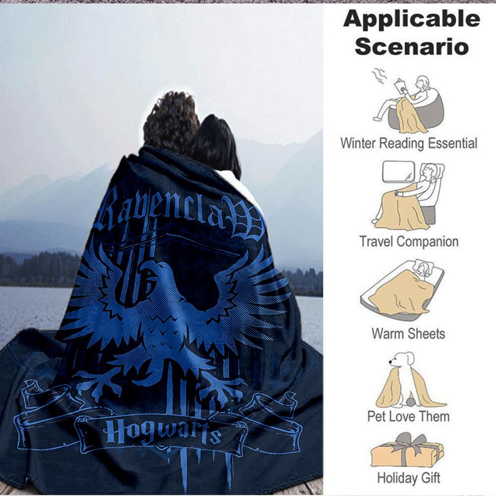 1 stk Ravenclaw Galtvort Flanellteppe [Koselig Kastepledd] For Sofa, Seng, Reise, Camping, Stue, Kontor, Sofa, Stol, Og Seng