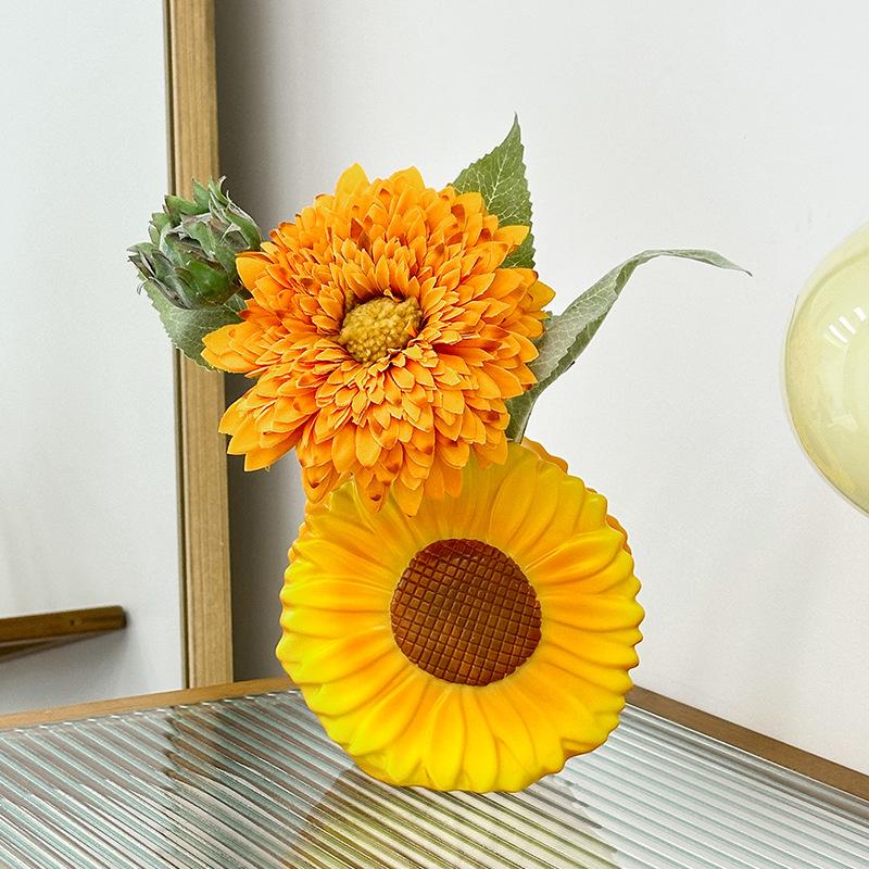 1pc Creative and Cute Sunflower Shaped Vase Home Living Room Entrance Table Desktop Decoration Vase