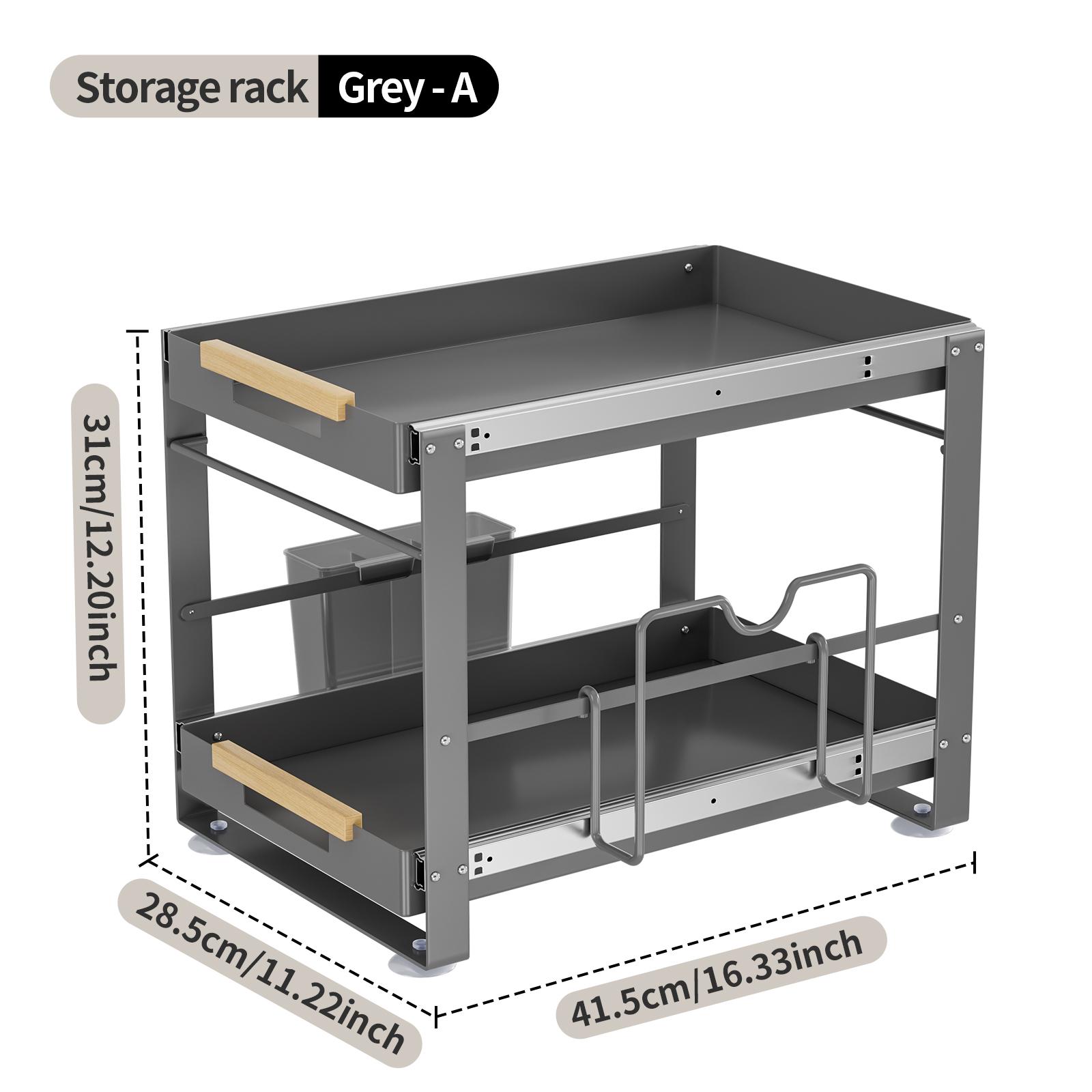 

Золотая двухъярусная выдвижная полка для хранения в форме двери 2-tier