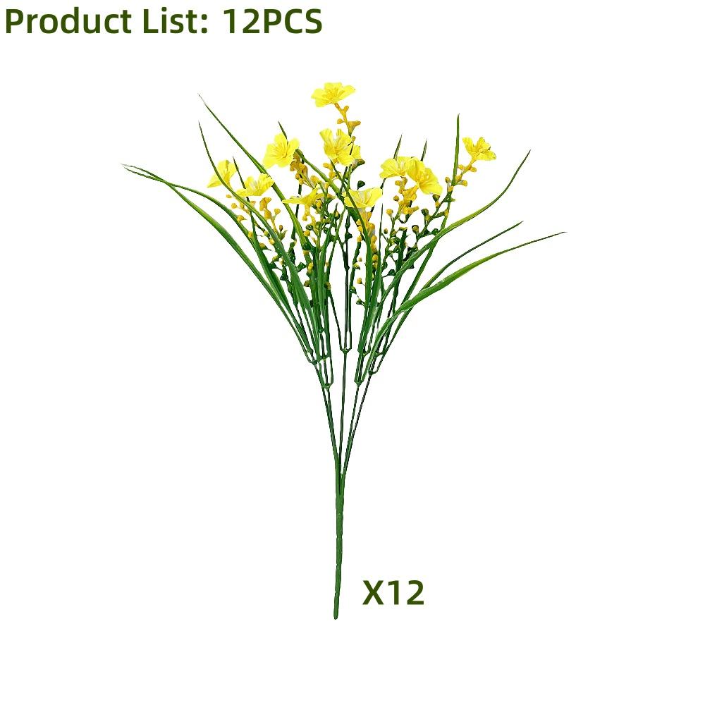 12PCS Artificial Daisy Flowers, Plastic Fake Flowers for Home Indoor Outside Garden Patio Window Porch Farmhouse Decor, Outside