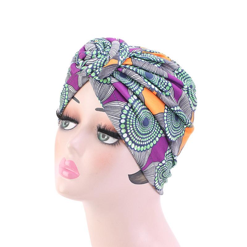 African Print Turban Hat for Women Scrunchies Knot Headwrap Stretch Bandanas Party Headwear Ladies Headscarf Hair Accessories