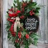 Christmas Wreath Garland Holiday Door Hanging 35CM 45CM American Style Xmas Party Decor