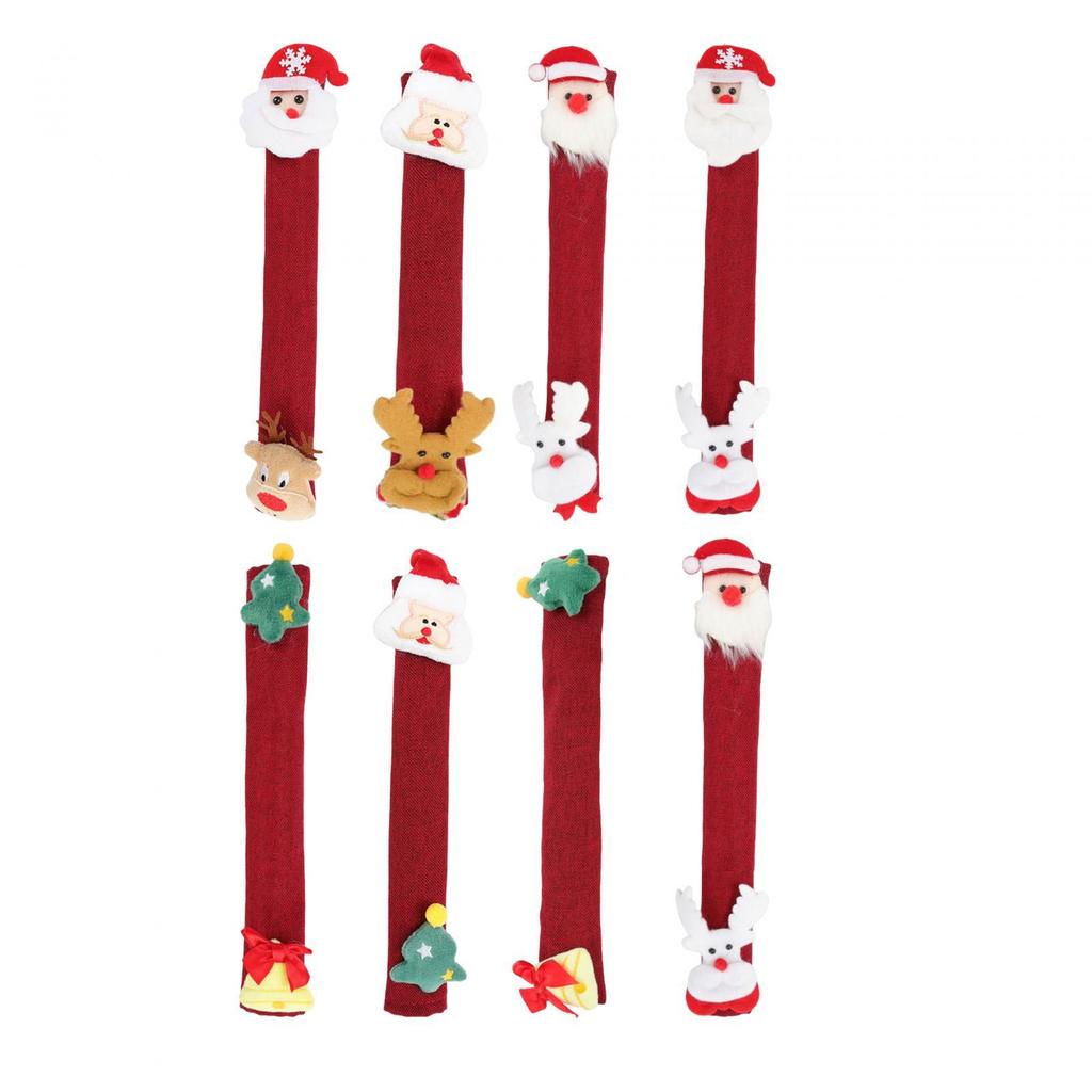 Christmas Refrigerator Cover Cute Christmas Kitchen Decor Door Pull Gloves for New Year Freezer Kitchen Appliances Home Oven