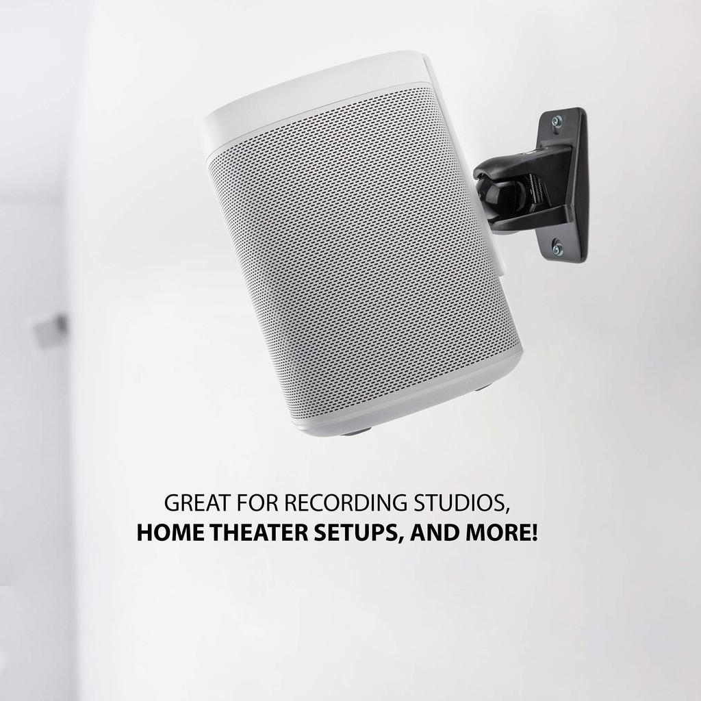 Jumbl ProGrip Wall-Mount Speaker Brackets, Supports Up To 4.5kg (Set of 2), Black