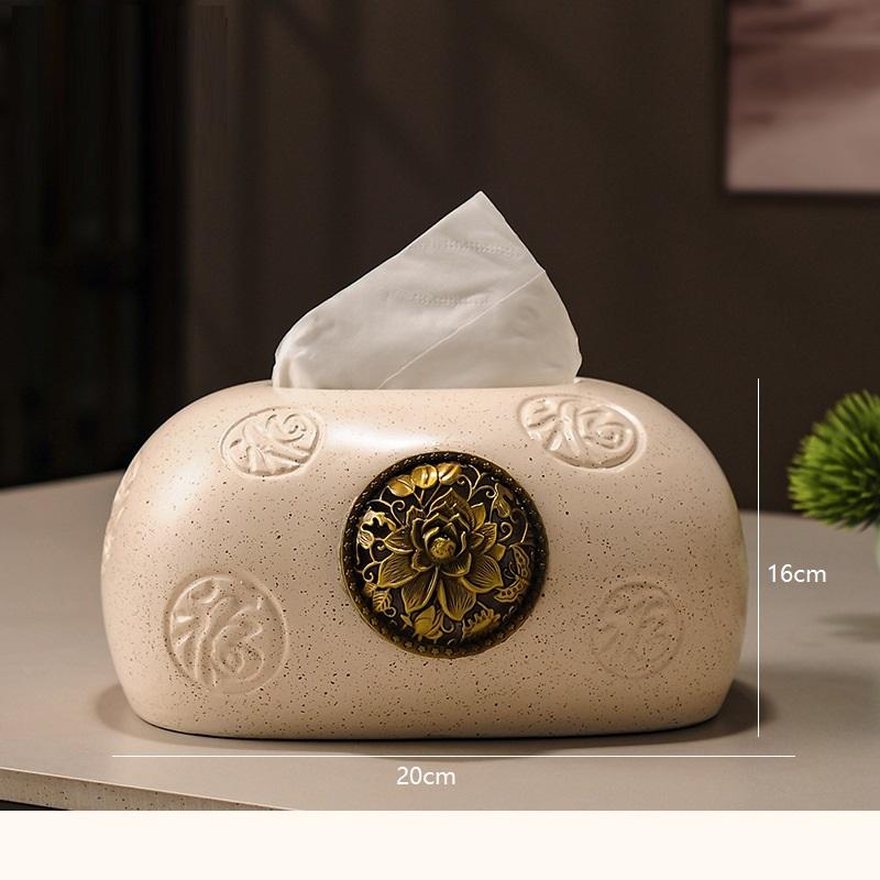 Ceramic Tissue Box, Light Luxury High-end Living Room, Household Coffee Table, Dining Table Paper, Drawer Paper Box, High-end Se