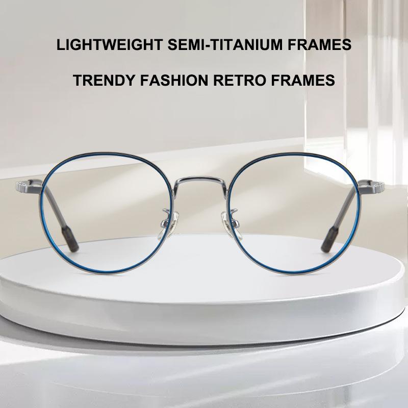Retro Fashion Small Oval Two-Tone Women's Glasses Frame Ultralight High Quality Titanium Eyeglasses Frames New Style Spectacles