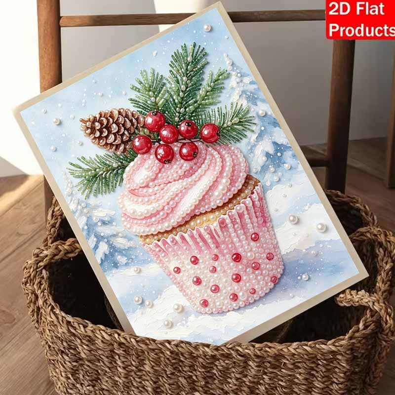 Christmas Pearl Painting Kit Handmade DIY Home Decoration Painting for Cupcake Pinecone Holly Berry Winter Holiday Art Craft