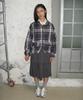 Ronron Heart Pocket Half Pleated Dress Gray