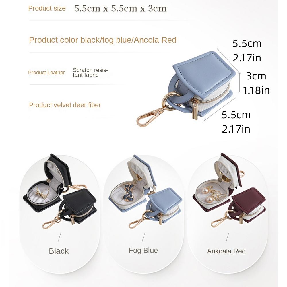 Cute Mini PU Jewelry Box With Keychain Bracelet Storage Boxes Jewelry Display Box  Wedding