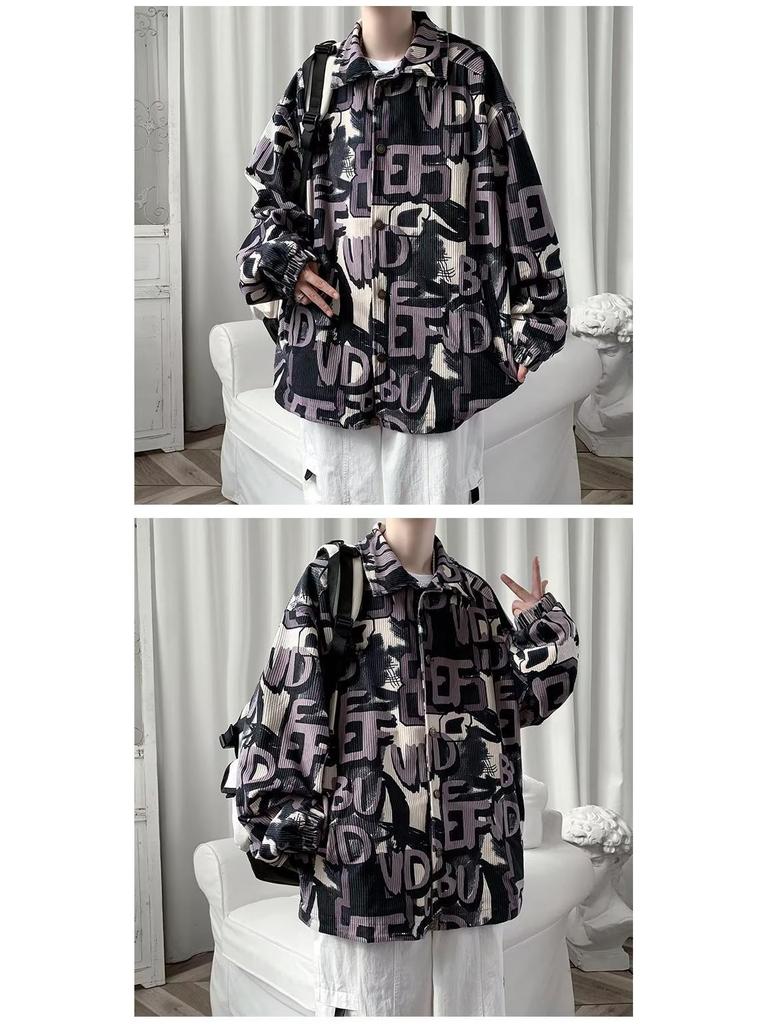 Men's Trendy Corduroy Hip Hop Jacket - Korean Style for Spring and Autumn