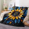 Sunflower Print Flannel Blanket, High Quality Comfortable for All Seasons, Home Decor, Warmth and Comfort, Perfect for Christmas Gifts