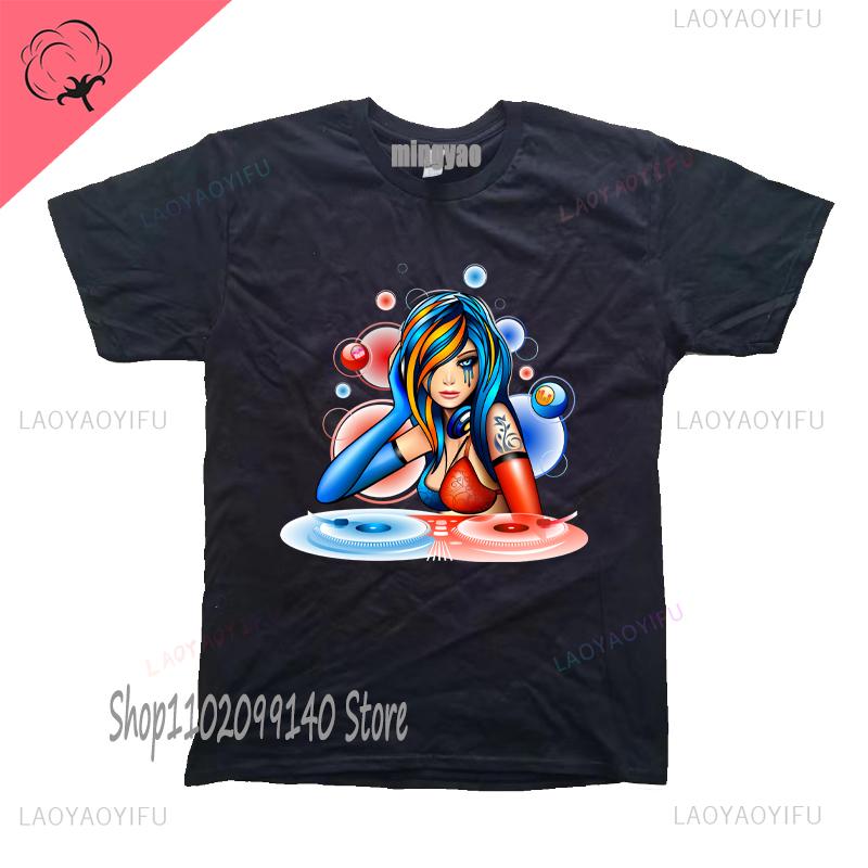 Dj Headphones T Shirts Graphic Streetwear Short Sleeve Oneck Harajuku Music Techno Tshirt Funny Unisexs Clothing For Ladies