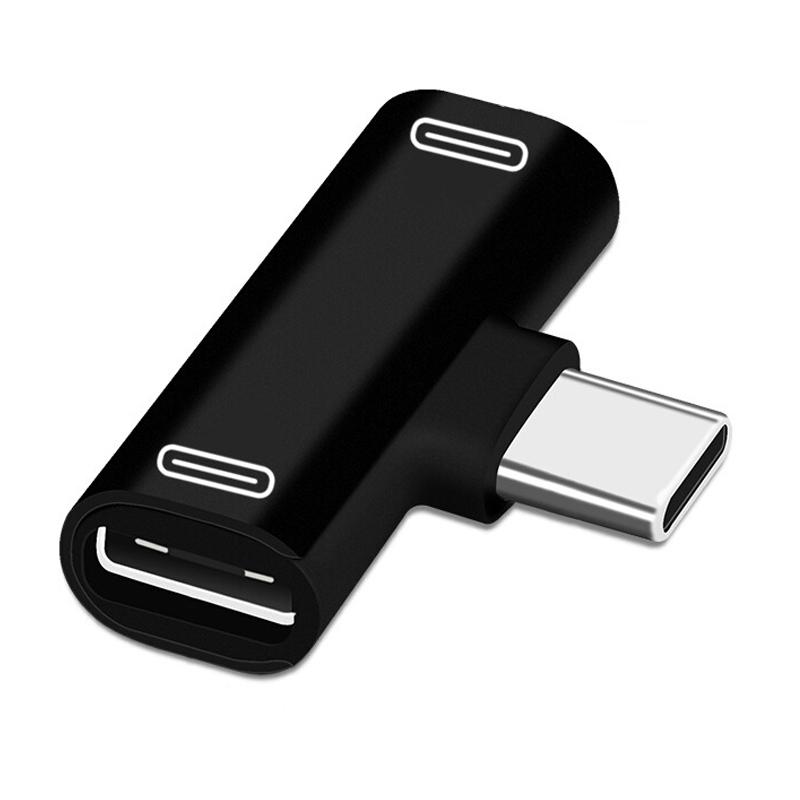 Dualer USB-Typ-C-Kopfhörer-Aux-Adapter, Splitter, Audio-Ladeanschluss
