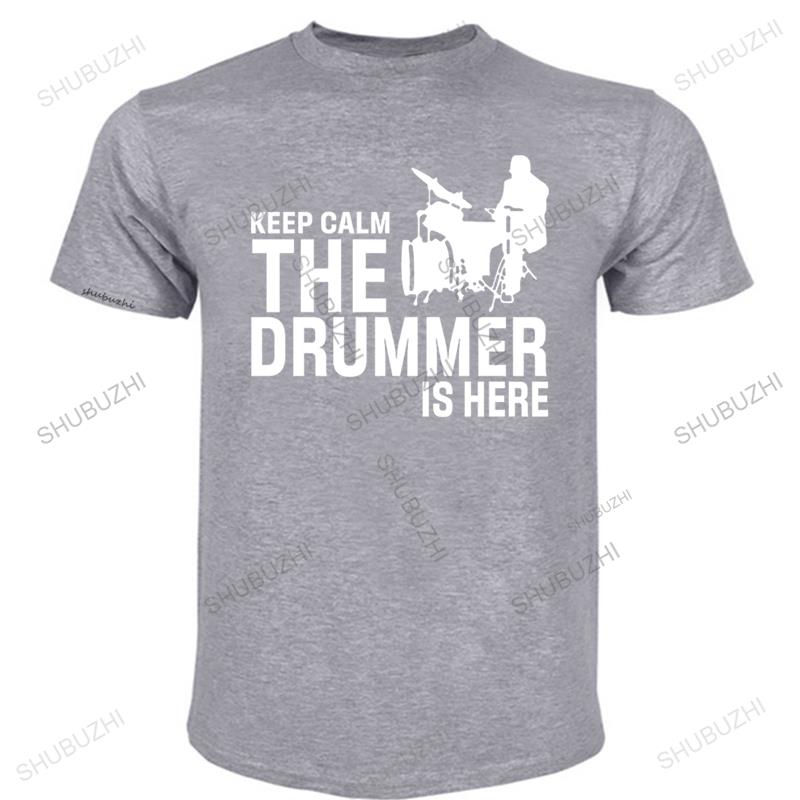 

Summer Fun A drummer and drums Cotton Man Tshirts Tops Tees Short Sleeve Casual Keep Calm The Drummer Is Here Tshirts top 4XL