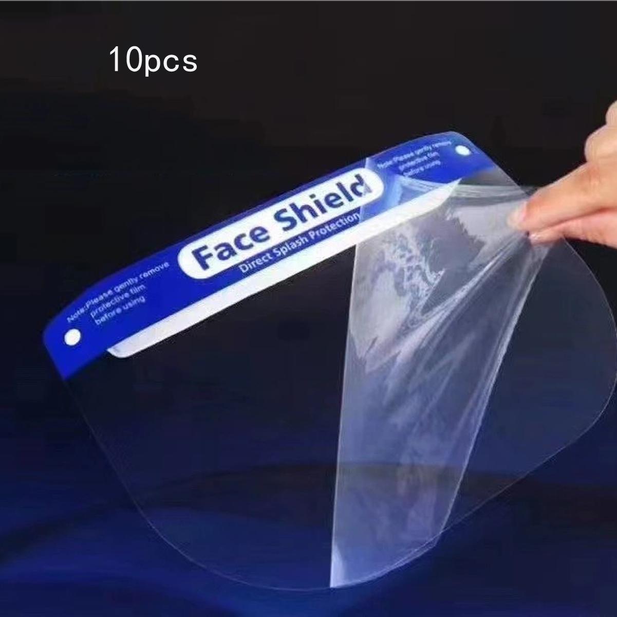 10pcs HD Face Protection Mask Universal Version Sponge Protection Mask Anti-Splash Anti-Fog Face Shield Direct from Manufacturer