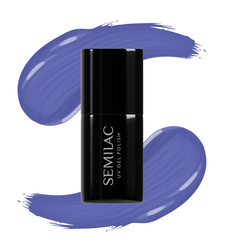 Hybridní lak na nehty modrý #602 Semilac Dark Jeans 7 ml