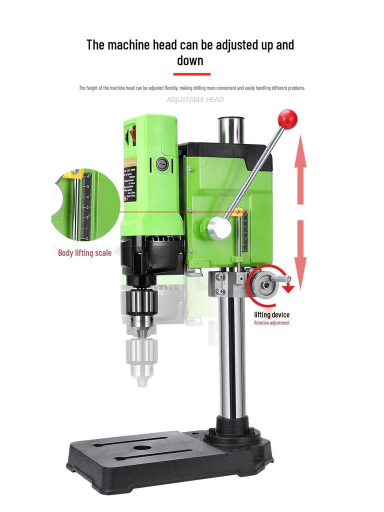 220V High-Precision Mini Drill Press for Woodworking and Industrial Use