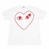 Play Comme Des Garcons Heart Print Patch T-Shirt White L Women Unisex T-Shirt
