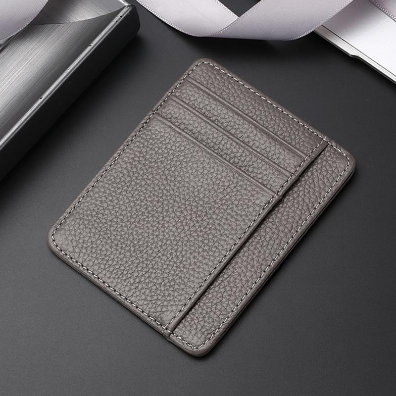 Genuine leather card bag, first layer cowhide card clip, ultra-thin bank credit card cover, multi-card position, and small ID bag.