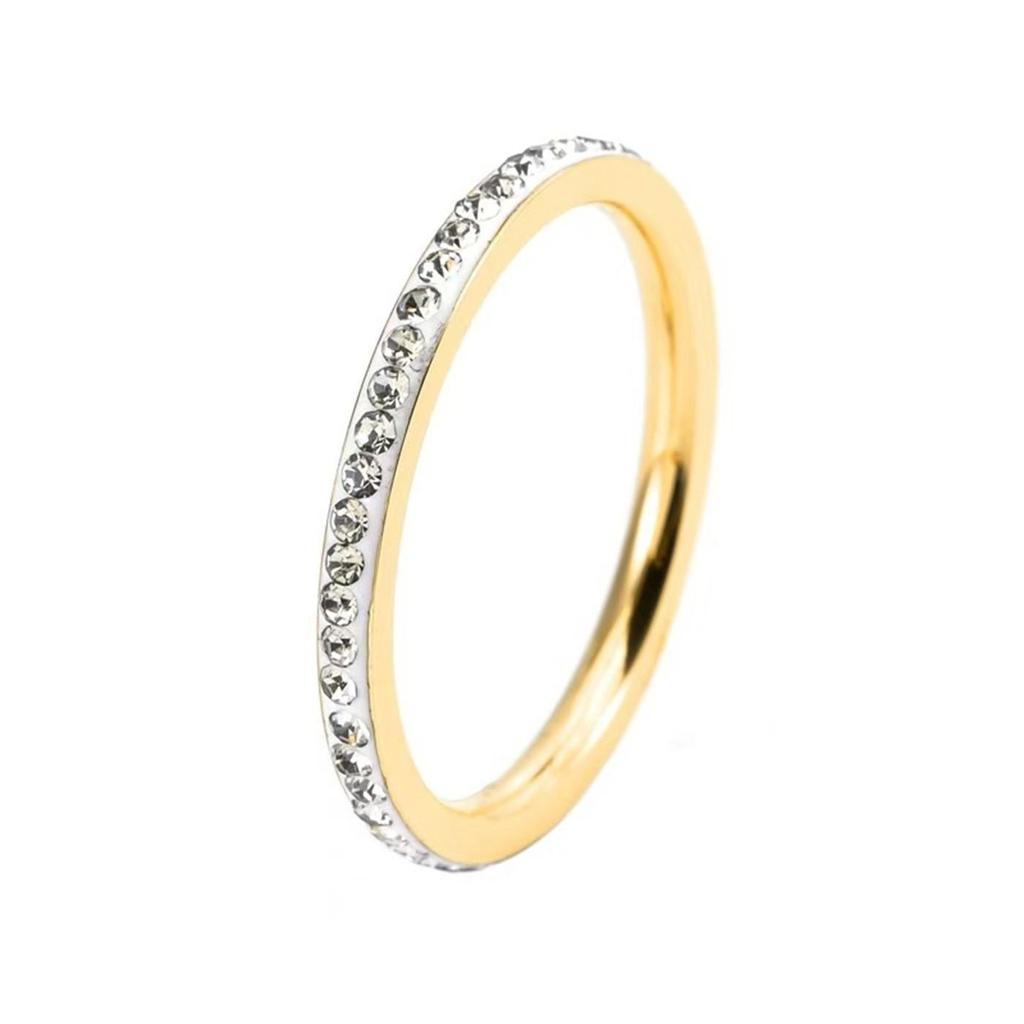 Niche Diamond-Set Titanium Steel Couple Ring - High-End Luxury Jewelry