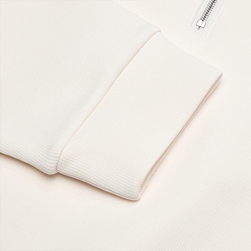 Fila Fleece Half-Zip Polo Sweatshirt Women Tops Mist-Lotus-White F11W513207FIV