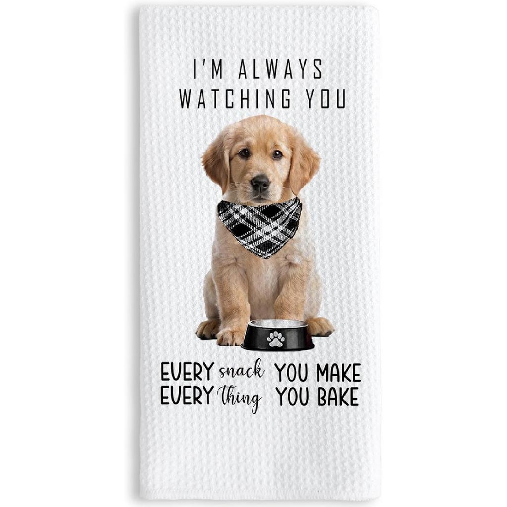TNUW Funny Golden Retriever Kitchen Towels 16x24 Inch, Gifts for Golden Retriever Lovers Dish Tea Towels for Kitchen, Dog Mom Dad Lovers Owner Gifts
