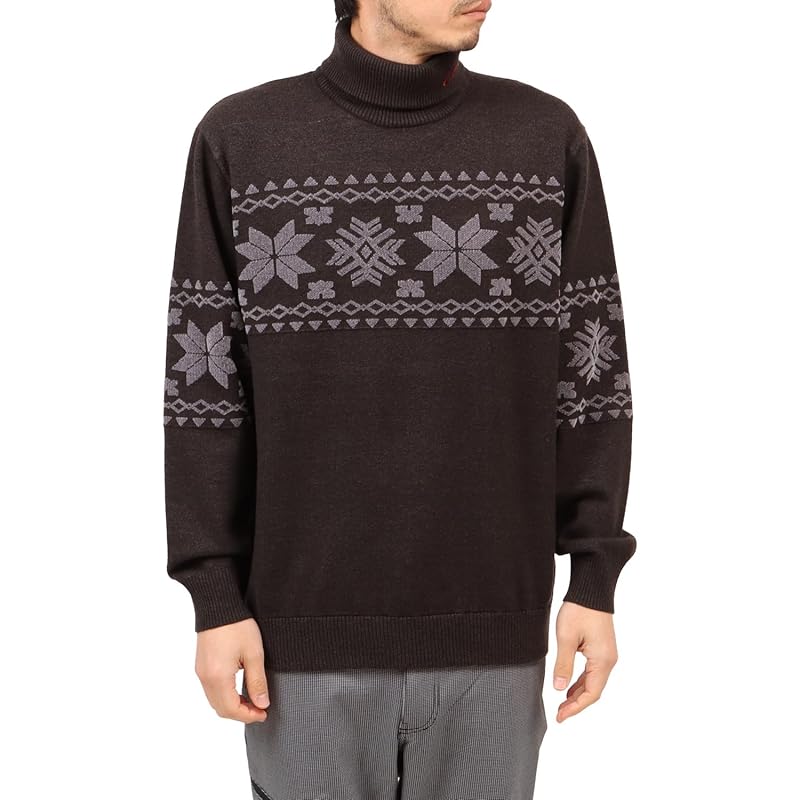 

[Gotcha golf] моющийся жаккардовый свитер с узором «снег» для гольфа мужской женский трикотаж 243GG1402 черный M