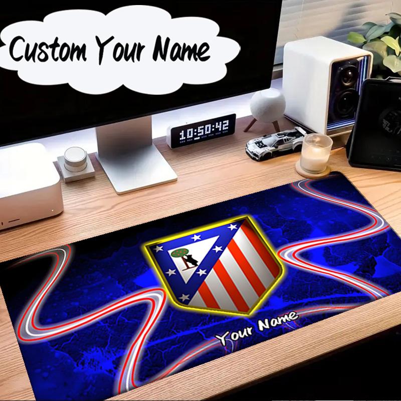 Custom Name Mouse Pad Atletico Madrid Crest Mouse Pad Desk Mat, Non-Slip Rubber Backer Pad For Computer Notebook Gaming Mouse Pad Birthday Gift