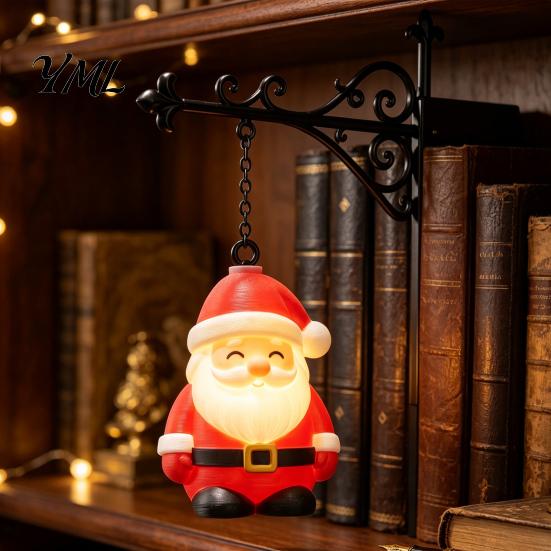 Battery Operated Bookshelf Lamp Christmas Lamp, Nook Light with Warm LED Nightlight, 3D Printed Shade, Unique Reading Corner Lighting Vintage
