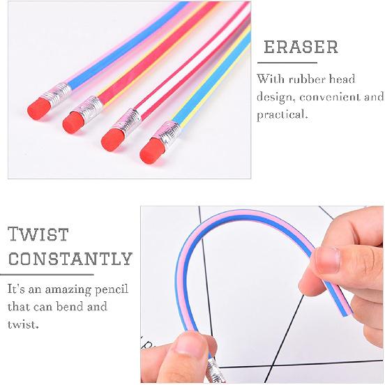40 Pieces Flexible Soft Pencil,Soft Pencils with Eraser,Magic Bend Pencils for Kids Students Gift,School Supplies