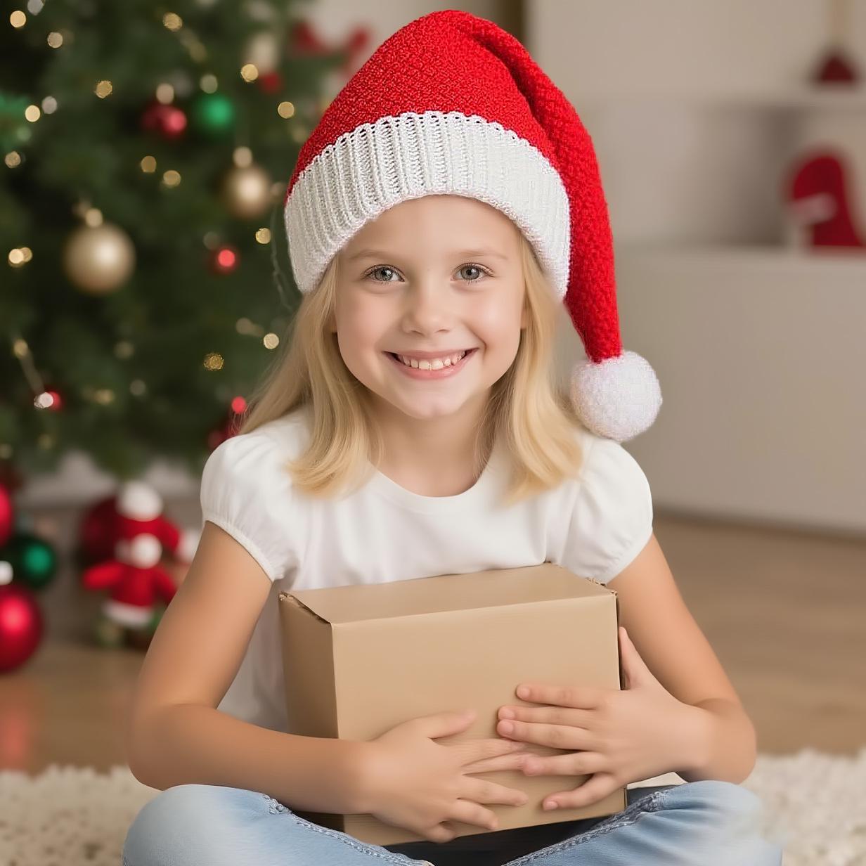 

Праздничные семейные вязаные шапки: Шерстяные шапки на рождественскую тематику для взрослых и детей Unisex