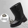 mens fashion steel toe cap work safety boots soft leather tooling security shoes worker high botas safe footwear protection male