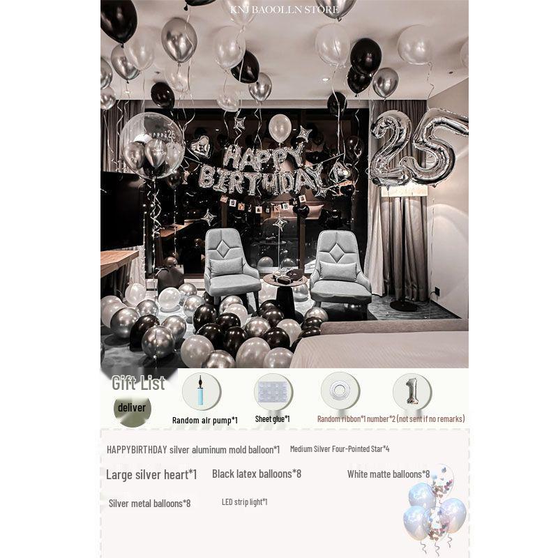Romantic Birthday Surprise Decorations: Balloons and Background for Girls & Boyfriends
