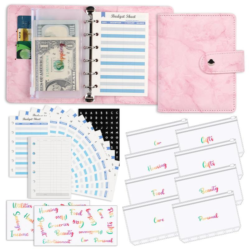 Custom A7 Holographic Budget Binder Planner Cash Stuffing Binder with Envelopes Day Planner Cover Binder Notebook