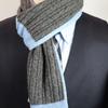 Michiko London Mongolian Cashmere Reverse Mini Made In A Stylish Gift for Men and Casual 100% Scarf, Mongolia, Women, Unisex, (CM-203 Sax/Gray)