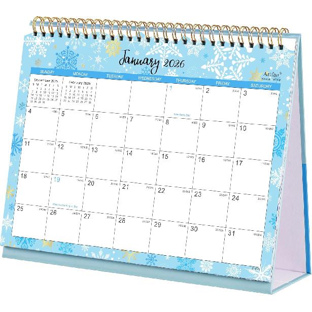 2026 Desk Calendar - Desk Calendar 2026, Jan.2026 - Dec.2026, 9.8 x 8.3 , 2026 Calendar Desk with Julian Date, Standing Flip - 12 Different Themes