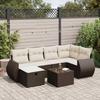 VidaXL Garden Furniture Set with Cushions 7 Pcs Brown Braided Resin 3325599