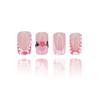 Stylish Pink Heart Press on Nail Medium Square False Nail Acrylic Stick on Nail for Enhancing Valentine's Day Charm