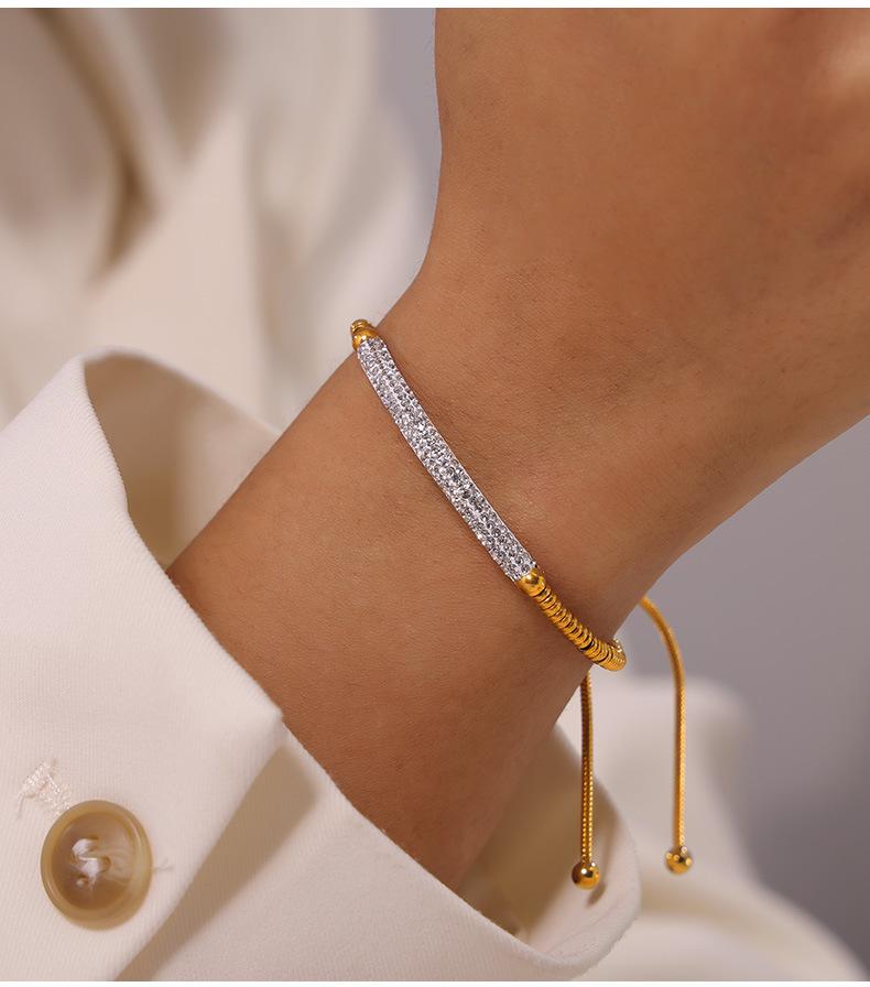 Elegant Women's Titanium Steel Adjustable Abacus Bead Bracelet – Gold-Plated and Non-Fading