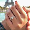 New Trendy Crystal Engagement Design  Rings For Women AAA White Zircon Cubic Elegant Rings Female Wedding Jewelry