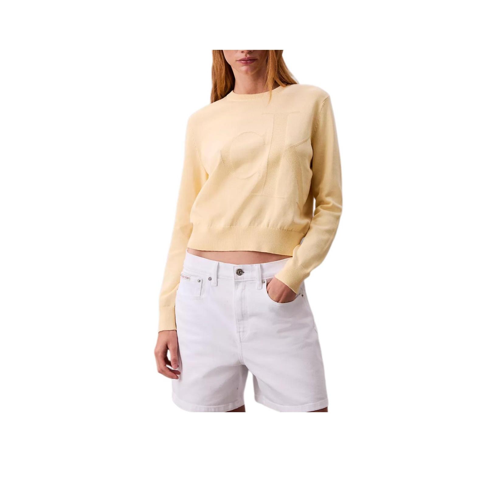 

Calvin Klein Удобный свитер с круглым вырезом, повседневный, однотонный, с длинными рукавами, женский свитер 47B352G-RM9 S