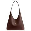COACH Brooklyn 28 Gold Brand Logo Print Magnetic Snap Closure Grained Leather Hobo Bag Hand Shoulder Bag Small Women's Maple Brown