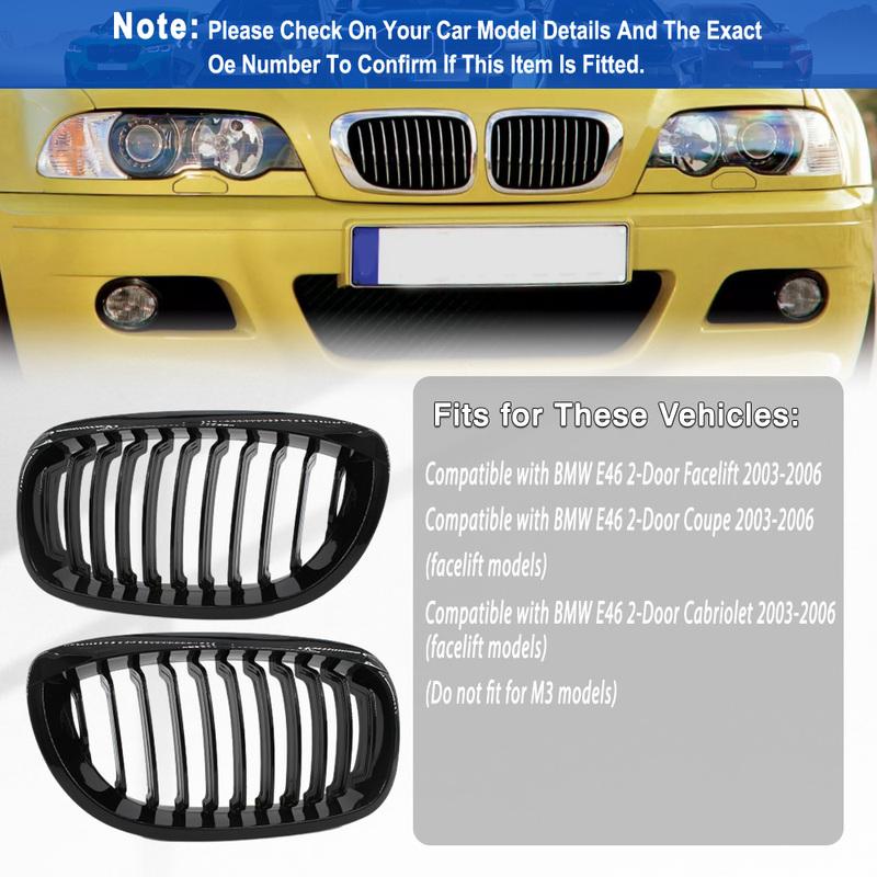 Car Front Bumper Kidney Grille  Grill For BMW E46 2-Door Facelift 2003-2006 51137064317, 51137064318