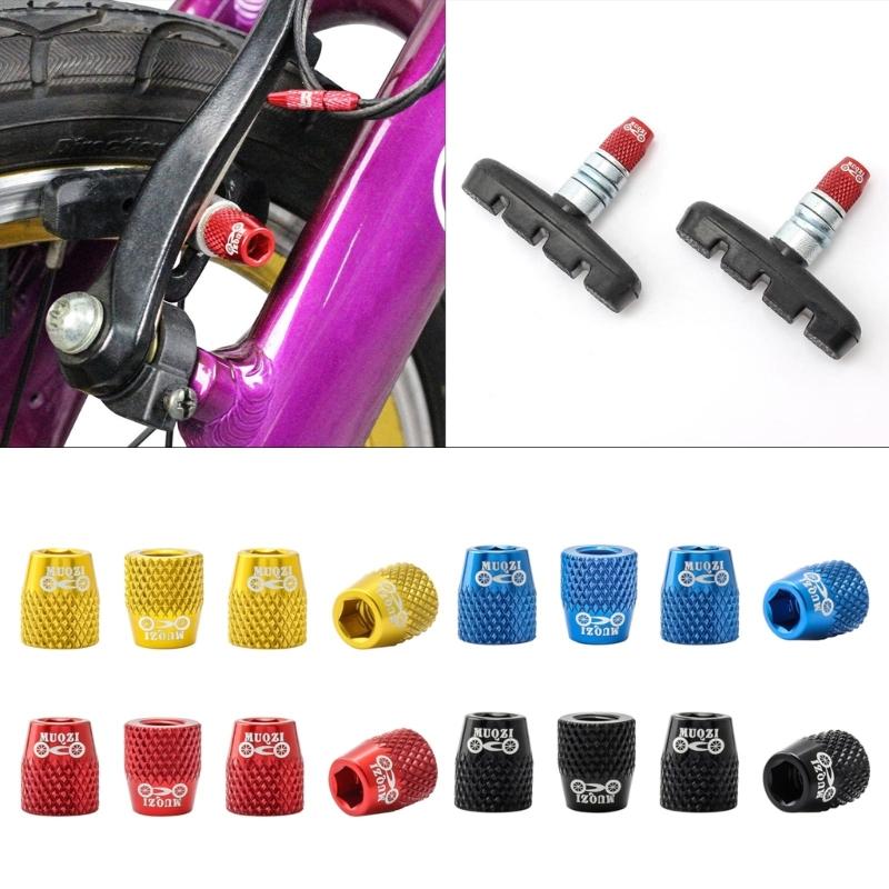 4 ST Cykelbromssko Skruvbyte M6 Bromsklossbultar Aluminiumlegering V-bromsblocksmutter Bromslangsfäste